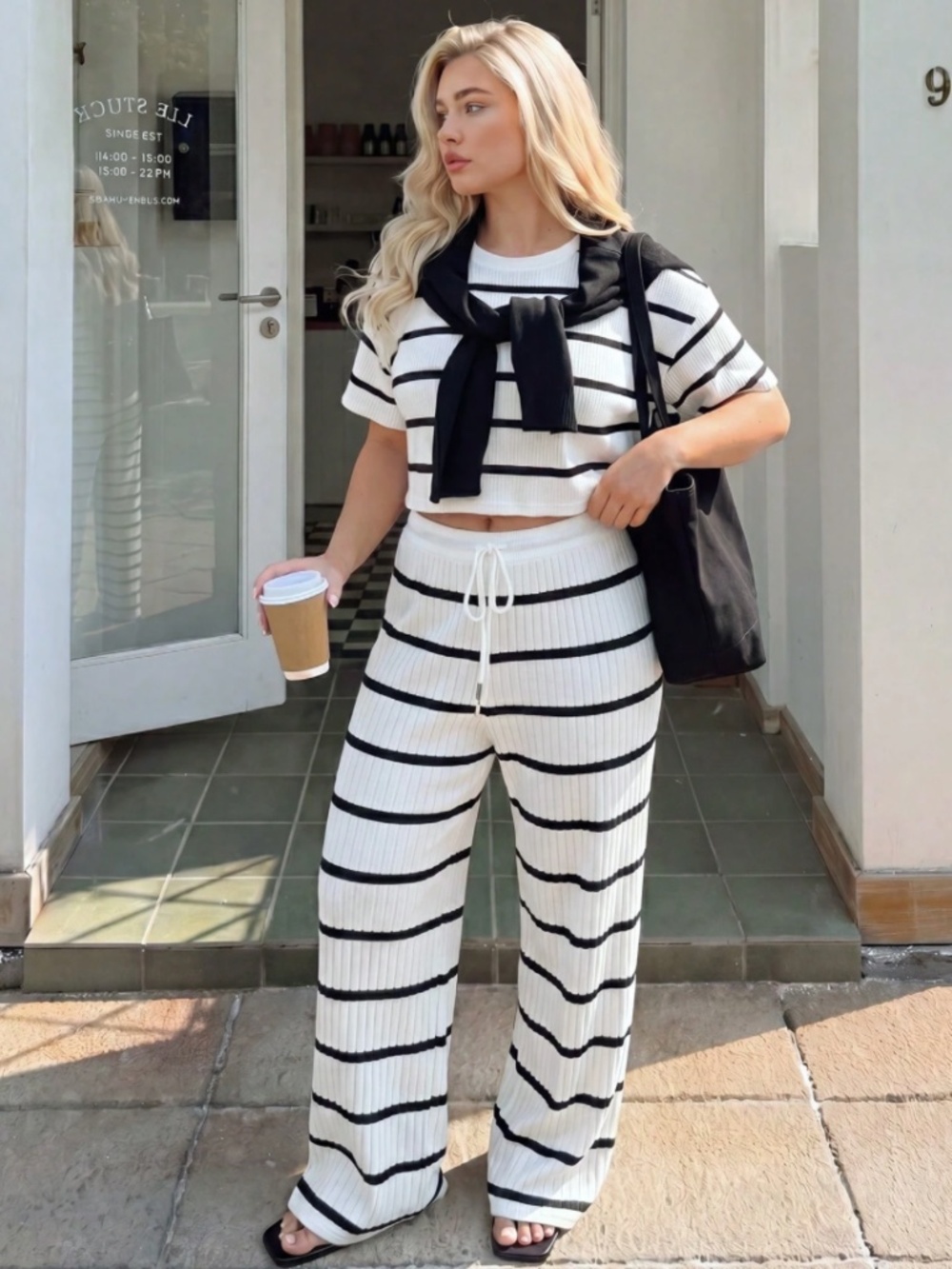 Striped T-Shirt And Pants 2 Pieces Casual Set